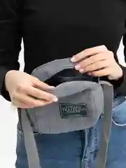 Серый сумка-мессенджер "Top Pocket" вельветовая маленькая