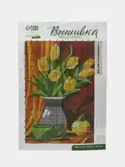 Желтый вышивка крестиком 30х20 см