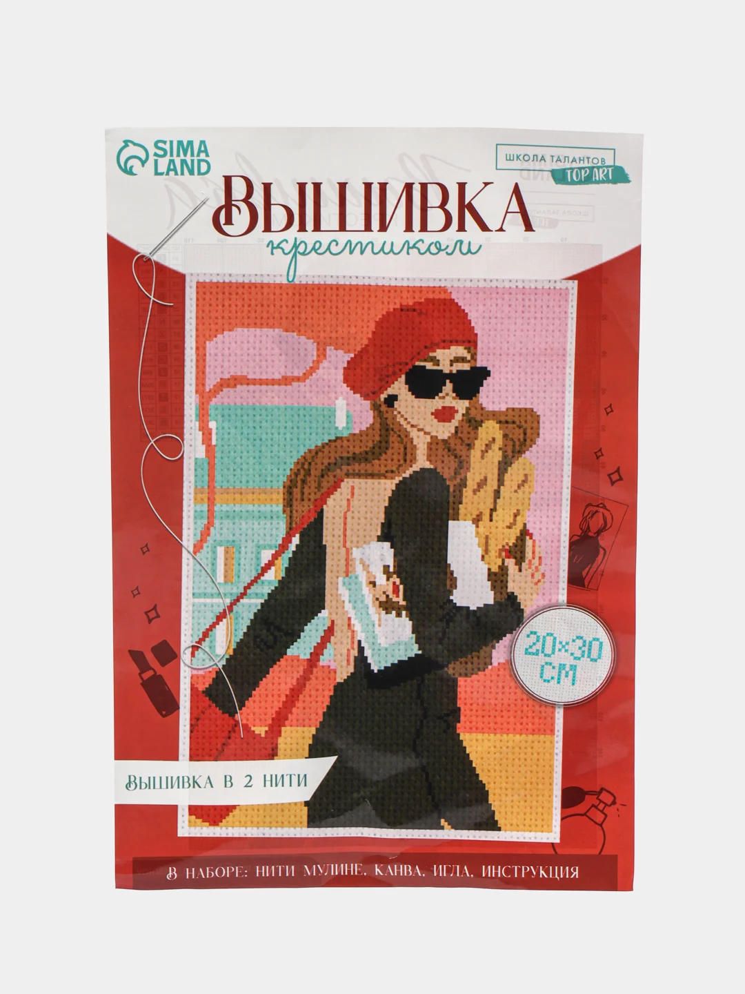 Бирюзовый вышивка крестиком 30х20 см