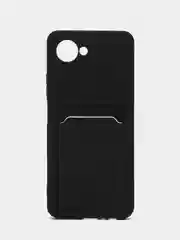 Черный силиконовый чехол для Realme C30, C30S, Realme 50i  Prime,с карманом для карт, прозрачный