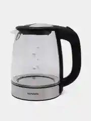 Чайник SONNEN KT-1788, 1,7л, 2200Вт, стекло, черный, подсветка, 454349