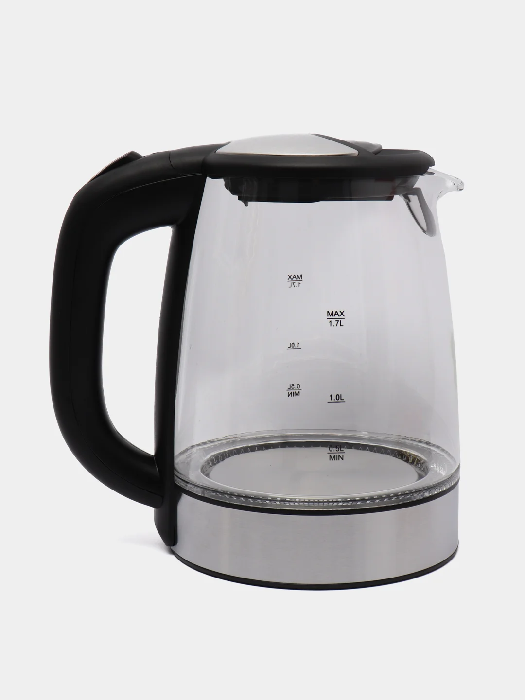 Чайник SONNEN KT-1788, 1,7л, 2200Вт, стекло, черный, подсветка, 454349