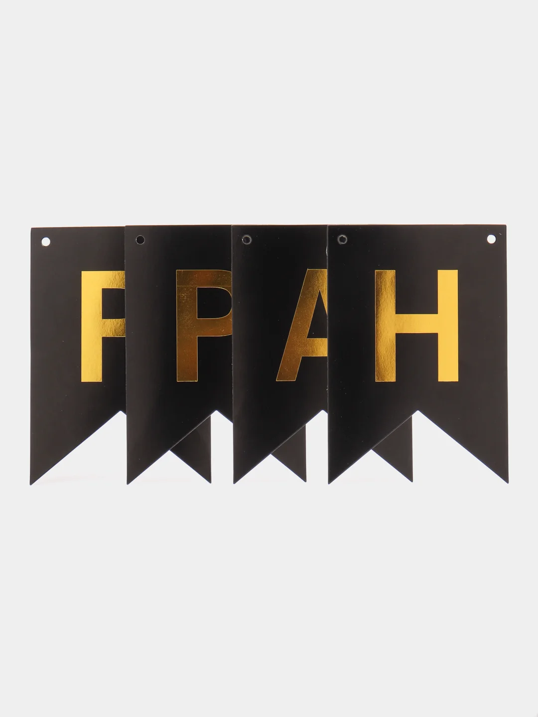 Черный гирлянда-растяжка "С днем рождения"