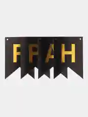 Черный гирлянда-растяжка "С днем рождения"