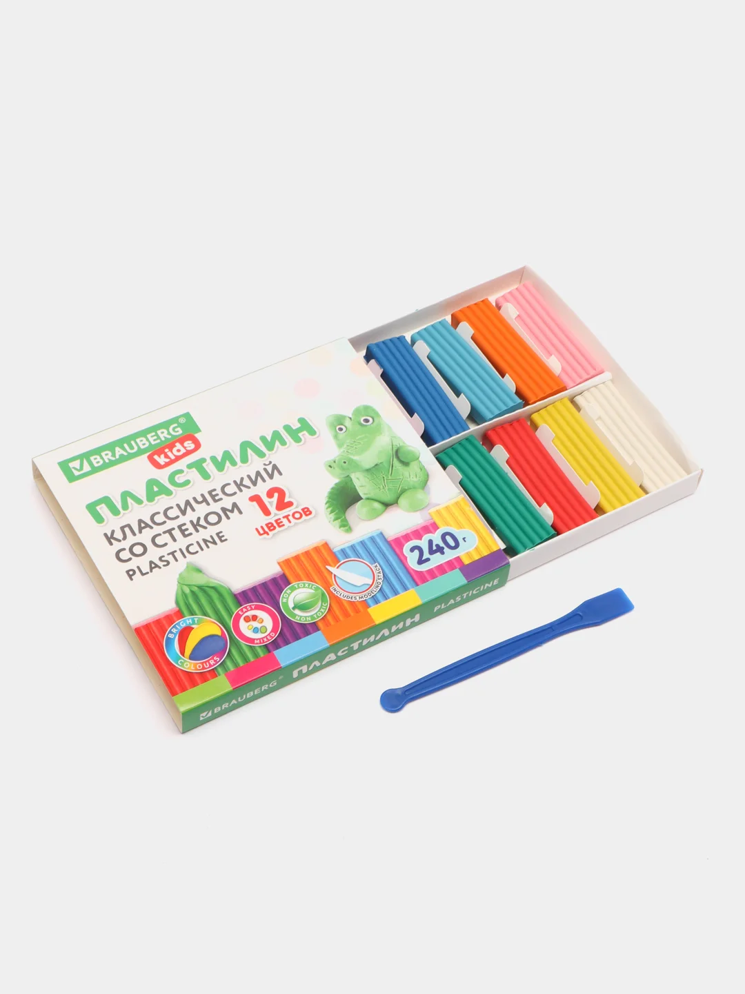 Пластилин классический для лепки (набор) для детей BRAUBERG KIDS, 106436