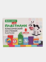 Пластилин классический для лепки (набор) для детей 8 цветов 160 г СО СТЕКОМ, 106501