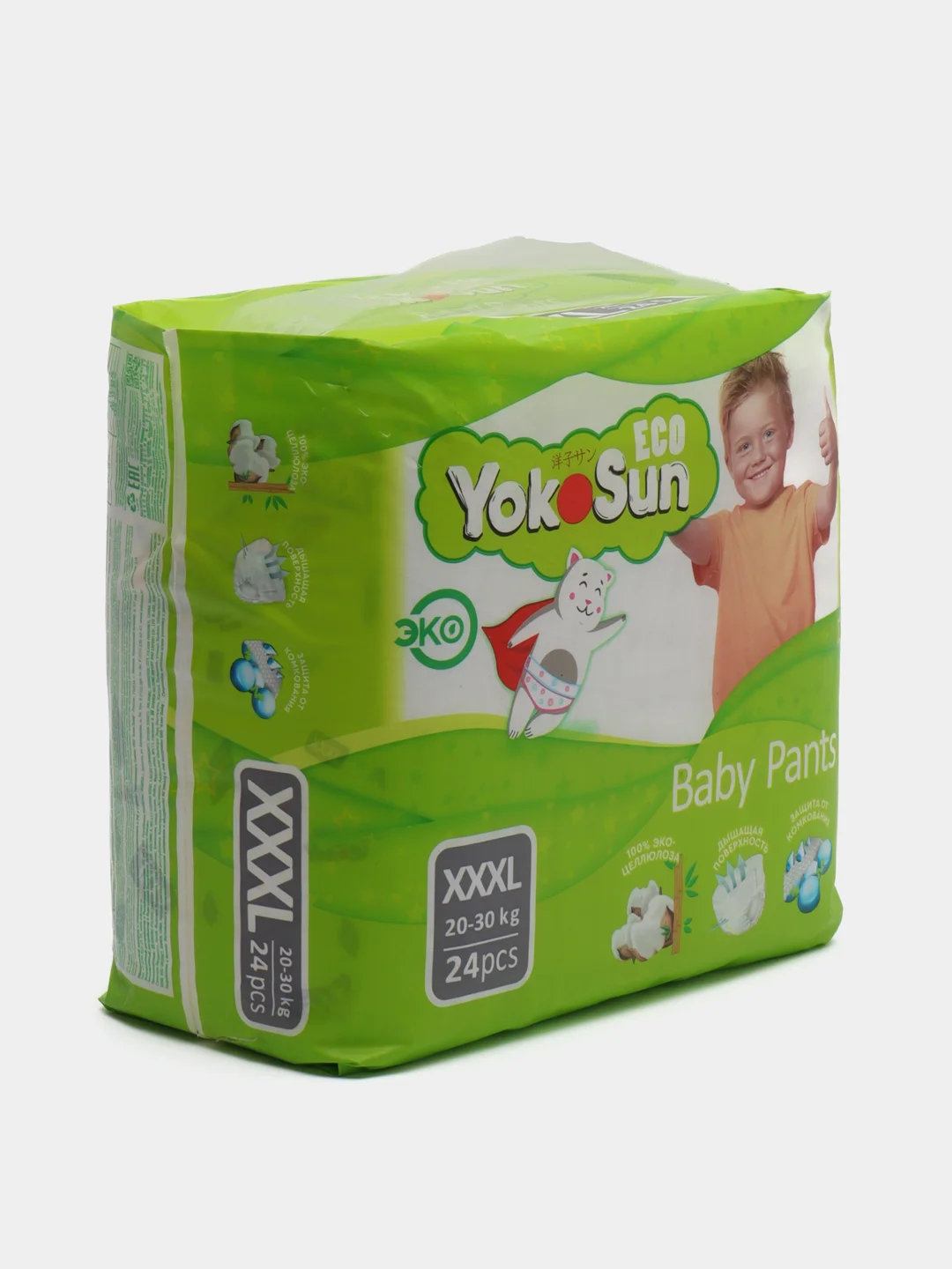 Детские подгузники-трусики YokoSun Eco размер XXXL (20-30 кг), 24 шт.