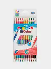 Карандаши двухсторонние CARIOCA "Bi-color", 12 штук, 24 цвета, заточенные, 42991