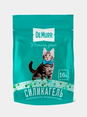 Силикагелевый наполнитель с зелеными гранулами DeMurr Premium Green для туалета, 16л