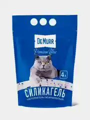 Силикагелевый наполнитель DeMurr Blue, для кошачьего туалета, с синими гранулами, 4 л