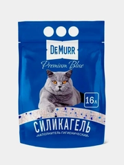 Силикагелевый наполнитель с синими гранулами DeMurr Premium BLUE для кошачьего туалета 16л