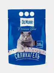Силикагелевый наполнитель с синими гранулами DeMurr Premium BLUE для кошачьего туалета 16л