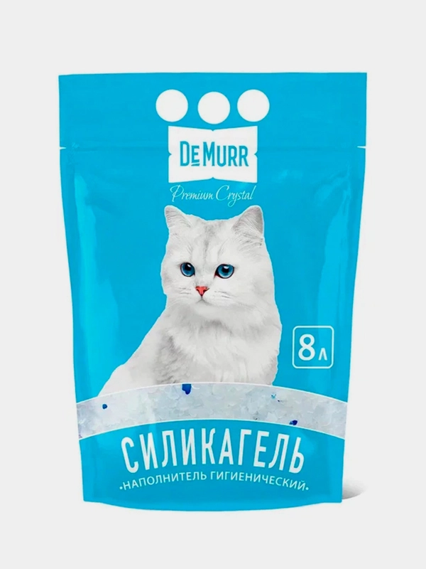 Силикагелевый наполнитель DeMurr Premium Crystal Колотый для кошачьего туалета, 8л
