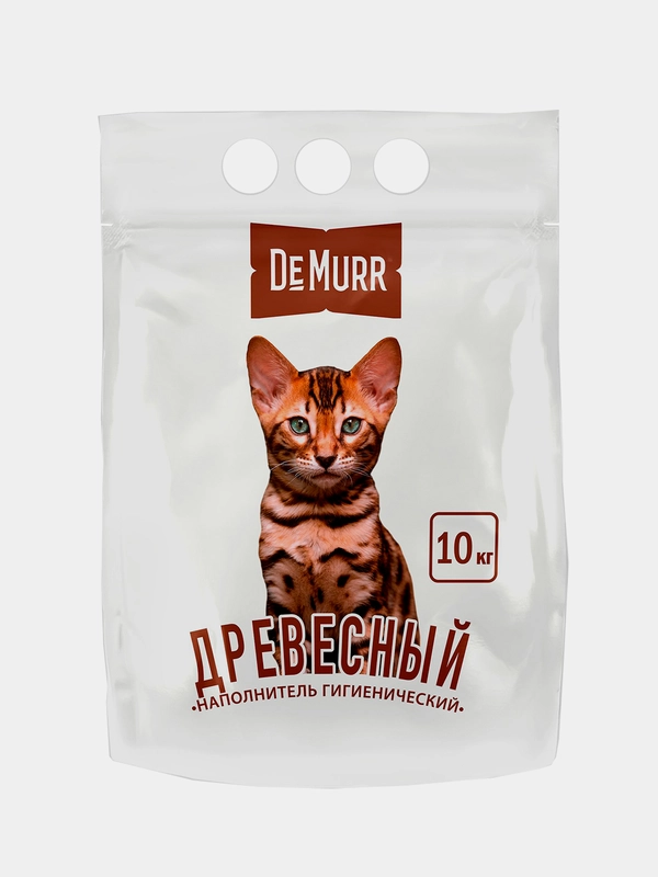 Древесный наполнитель DeMurr для кошачьего туалета, 10 кг