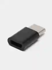 Черный переходник адаптер micro usb - type c для зарядки устройств