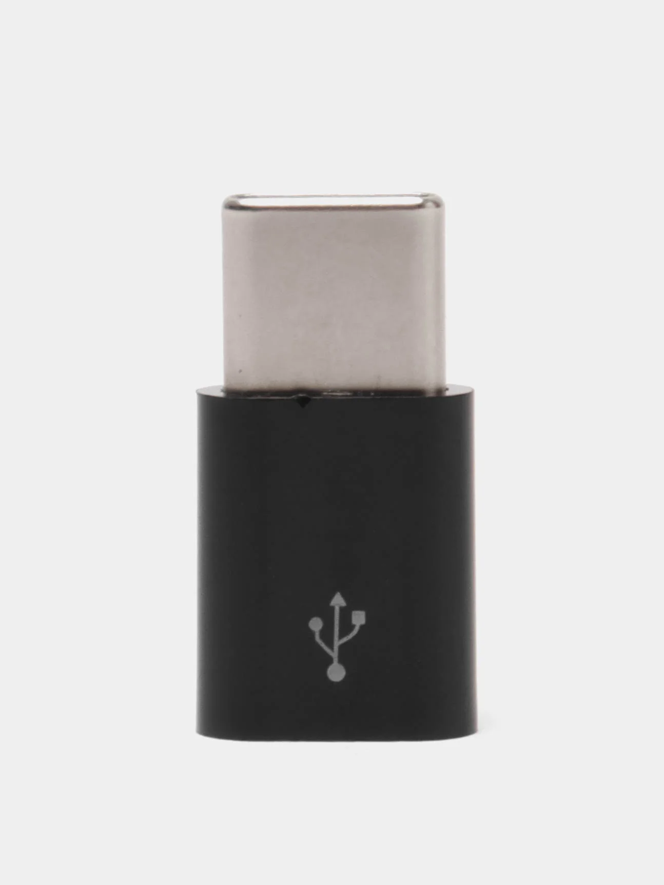 Черный переходник адаптер micro usb - type c для зарядки устройств