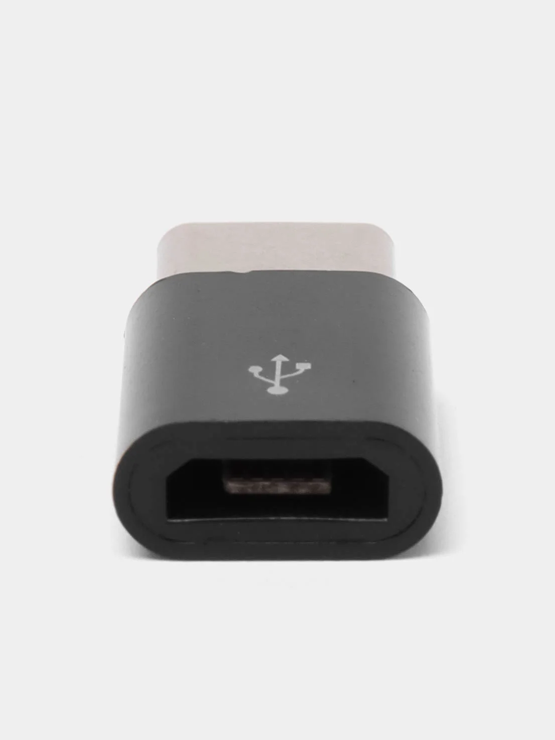 Черный переходник адаптер micro usb - type c для зарядки устройств
