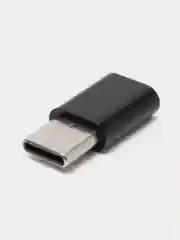 Черный переходник адаптер micro usb - type c для зарядки устройств