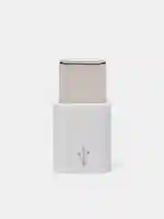 Белый переходник адаптер micro usb - type c для зарядки устройств