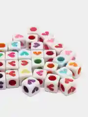 Желтый бусины сердечки смайлики буквы / 100 шт. /