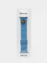 Светло-синий ремешок кожаный для Apple Watch 38/40mm, 42/44mm.