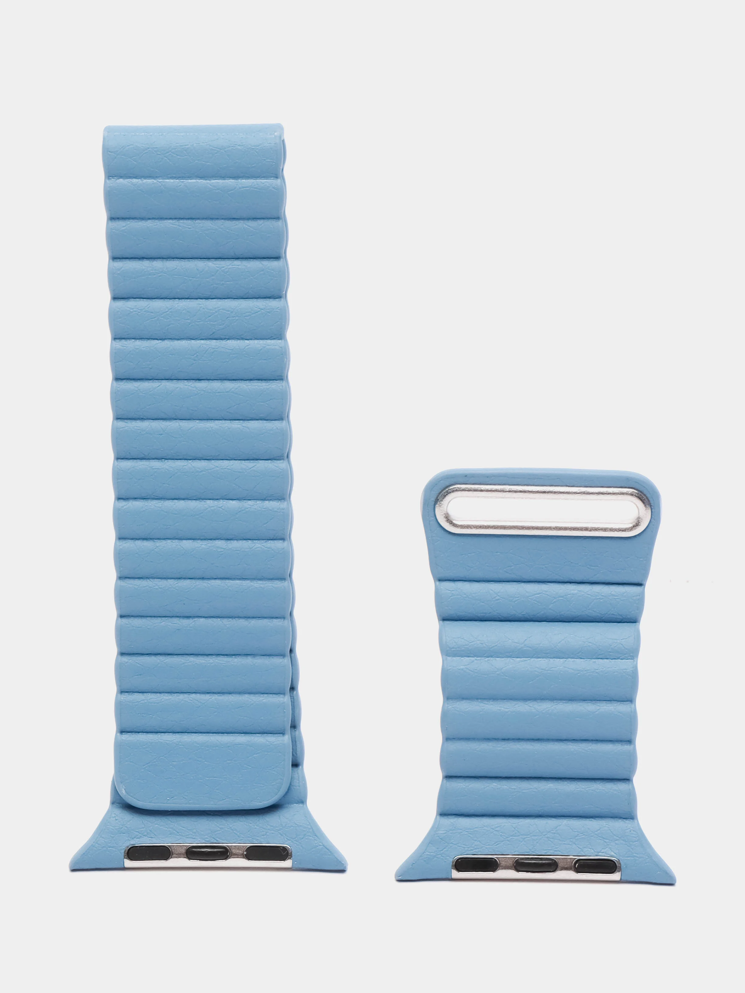 Светло-синий ремешок кожаный для Apple Watch 38/40mm, 42/44mm.