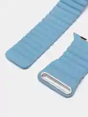 Светло-синий ремешок кожаный для Apple Watch 38/40mm, 42/44mm.