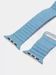 Светло-синий ремешок кожаный для Apple Watch 38/40mm, 42/44mm.