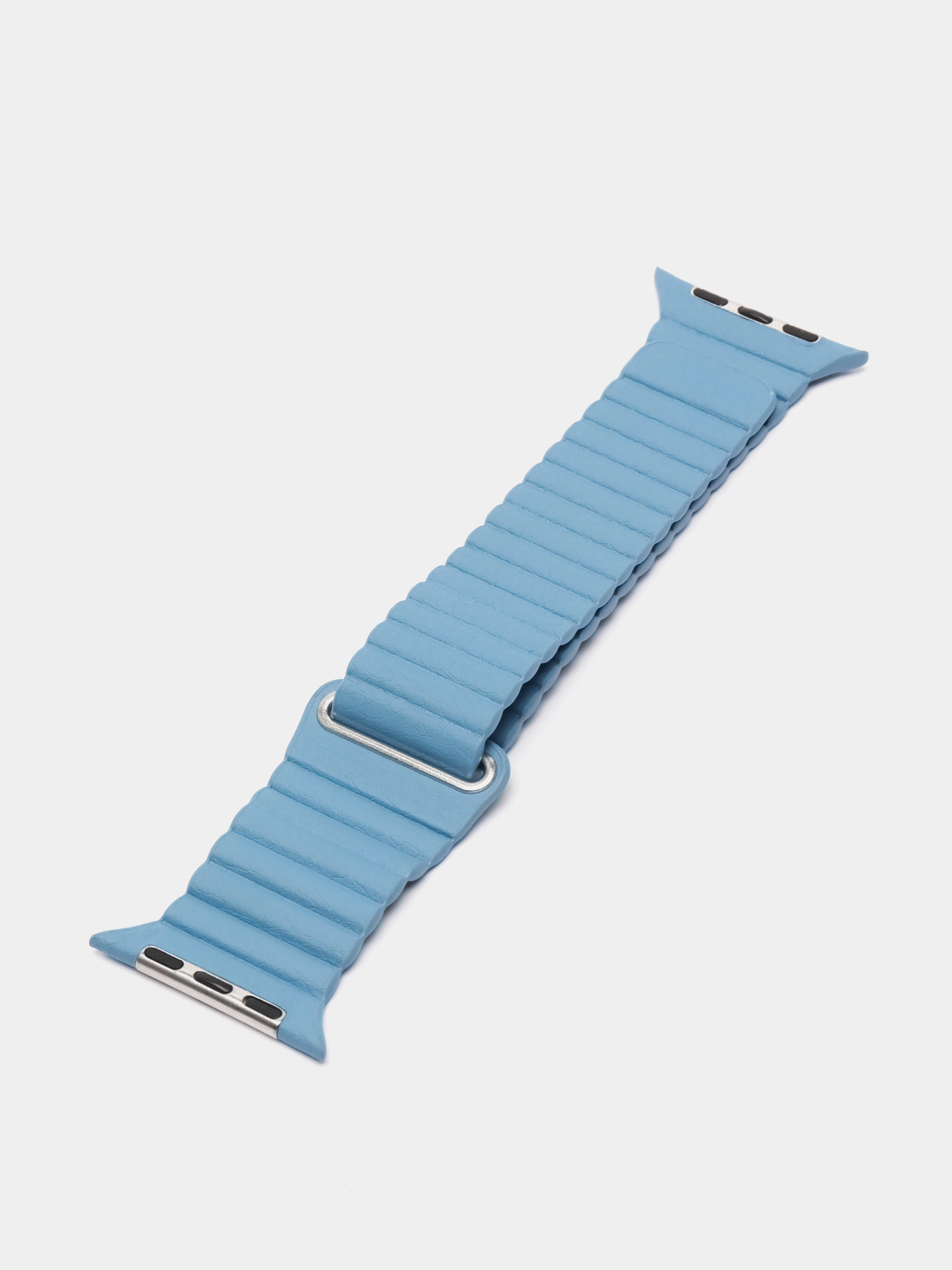 Светло-синий ремешок кожаный для Apple Watch 38/40mm, 42/44mm.