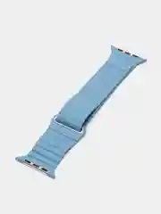 Светло-синий ремешок кожаный для Apple Watch 38/40mm, 42/44mm.