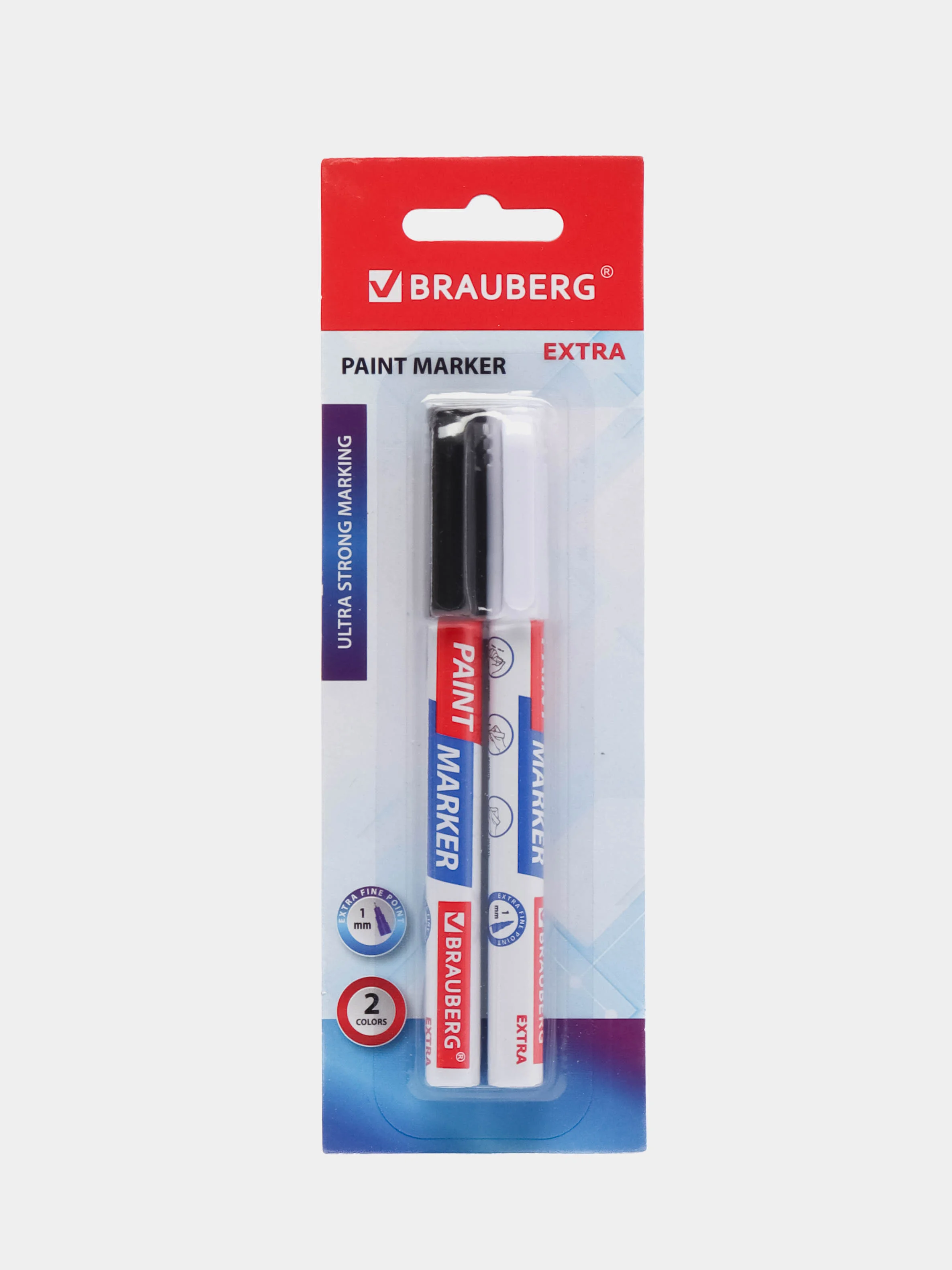 Маркер-краска лаковый BRAUBERG EXTRA, 2 цвета, 1 мм
