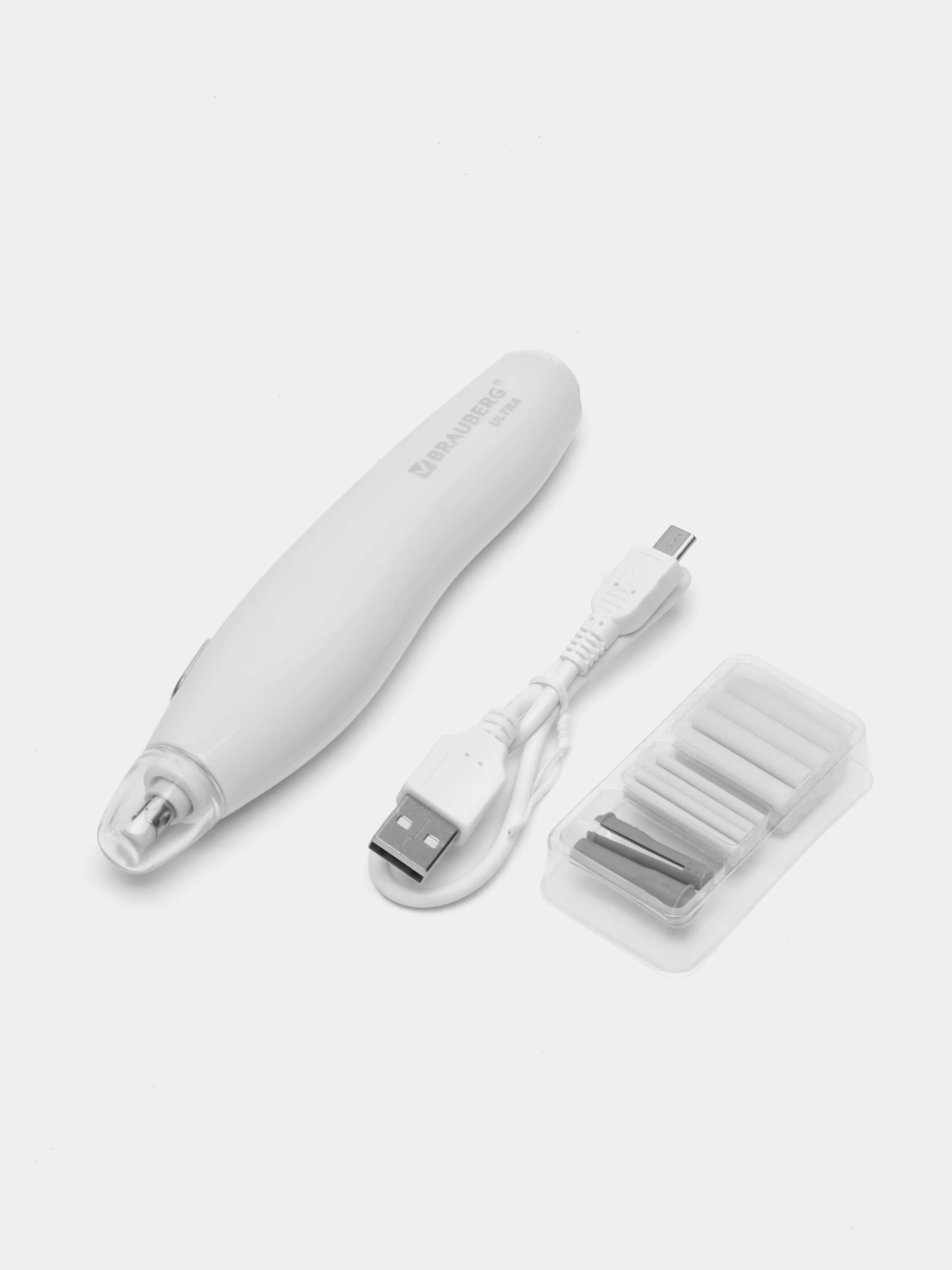 Ластик электрический BRAUBERG ULTRA, АККУМУЛЯТОР, зарядка USB, + 16 сменных ластиков