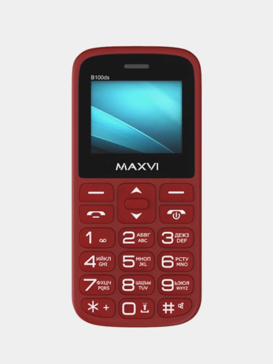 Красный мобильный телефон Maxvi B100ds большие кнопки