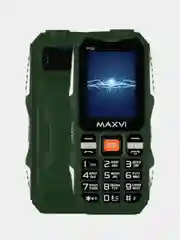 Зеленый мобильный телефон Maxvi P100, ударопрочный