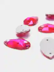 Алый стразы стеклянные пришивные Pellosa Капля, Корея