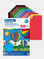 Картон цветной, А4, тонированный, 12 цветов