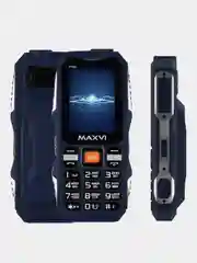 Синий мобильный телефон Maxvi P100, ударопрочный