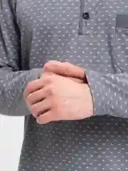 Серый пижама мужская с брюками, теплая мужская пижама