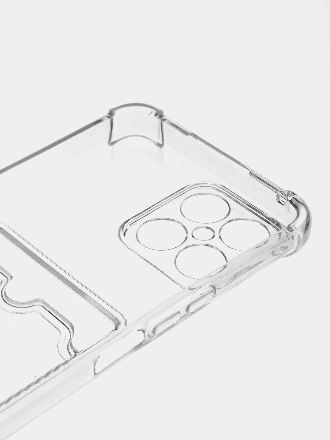 Белый чехол противоударный для Honor X8 4G, Хонор Х8 4G прозрачный, с карманом для карты