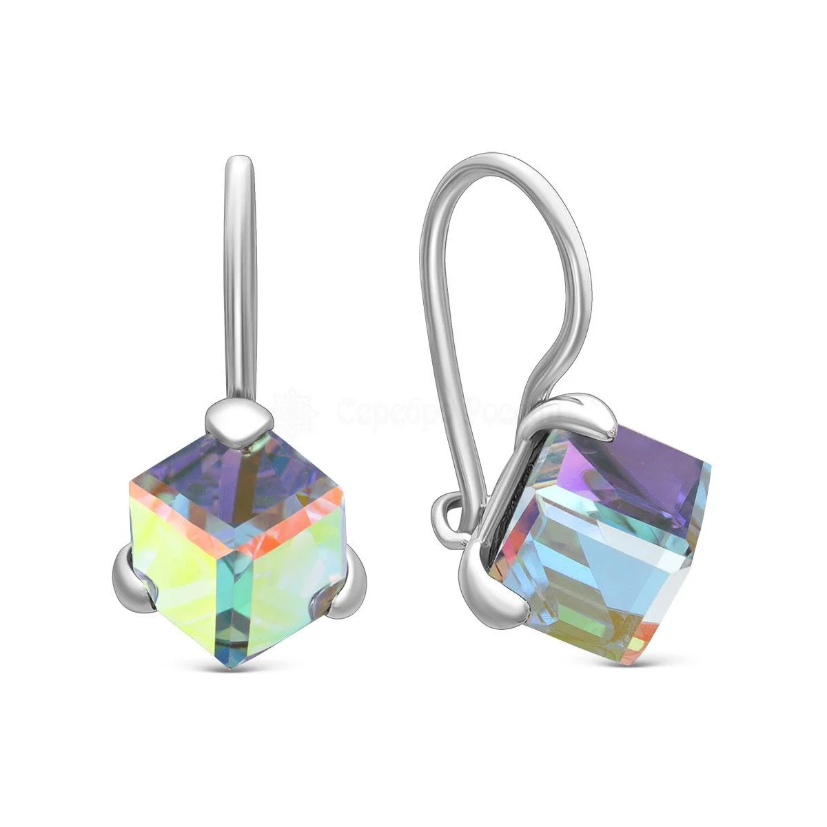 Серьги из серебра с кристаллами Swarovski