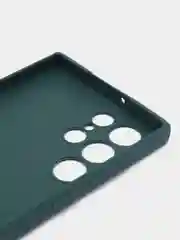 Тёмно-зелёный чехол BROSCORP для Samsung Galaxy S22 Ultra матовый силиконовый тонкий бортик вокруг камер