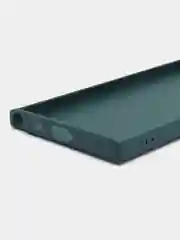 Тёмно-зелёный чехол BROSCORP для Samsung Galaxy S22 Ultra матовый силиконовый тонкий бортик вокруг камер