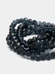 Индиго стеклянные бусины "Рондели", на нити, 3 мм