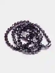 Аметистовый стеклянные бусины "Биконусы", на нити, 3 мм