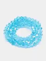 Лазурный стеклянные бусины "Биконусы", на нити, 3 мм