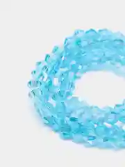 Лазурный стеклянные бусины "Биконусы", на нити, 3 мм
