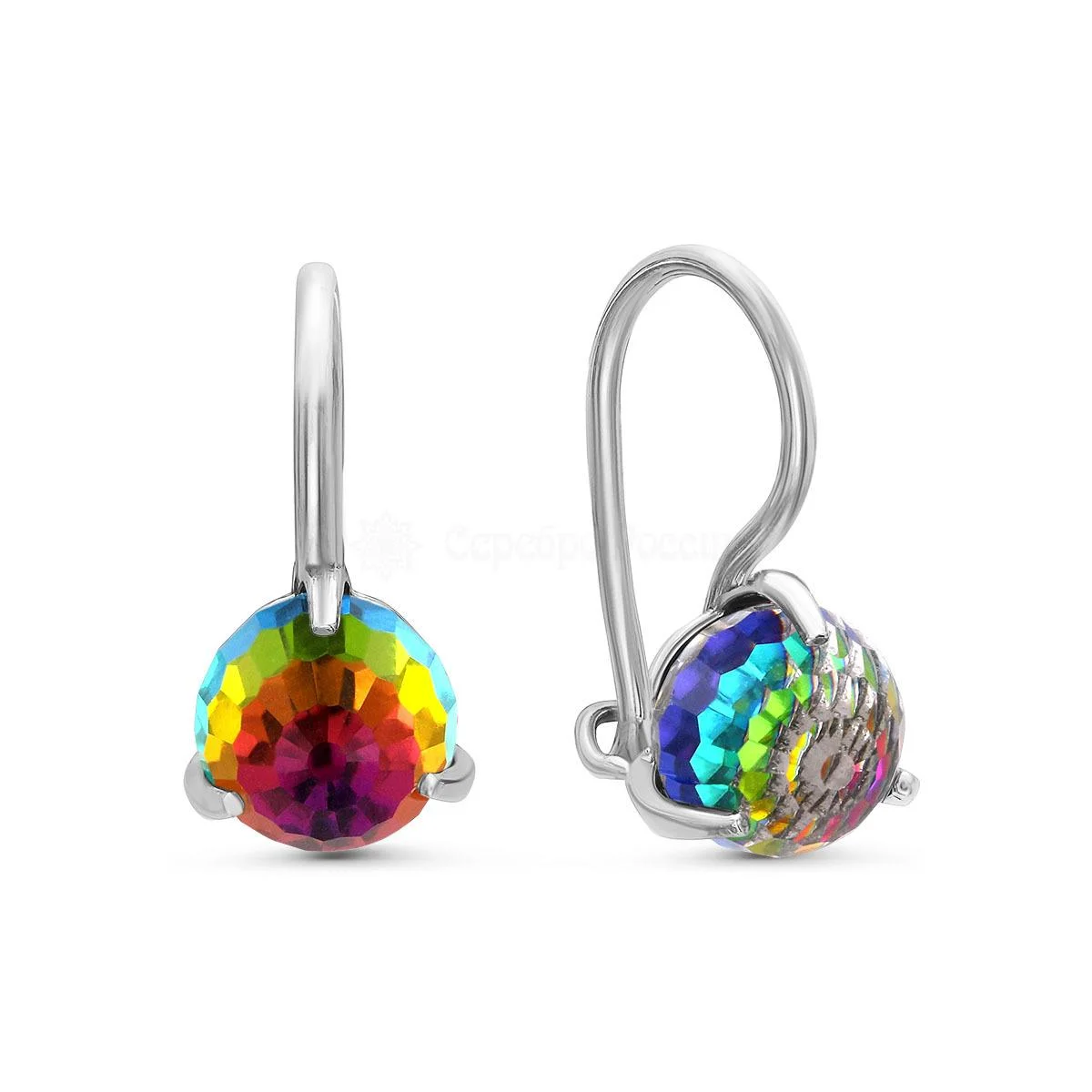 Серьги из серебра с кристаллами Swarovski