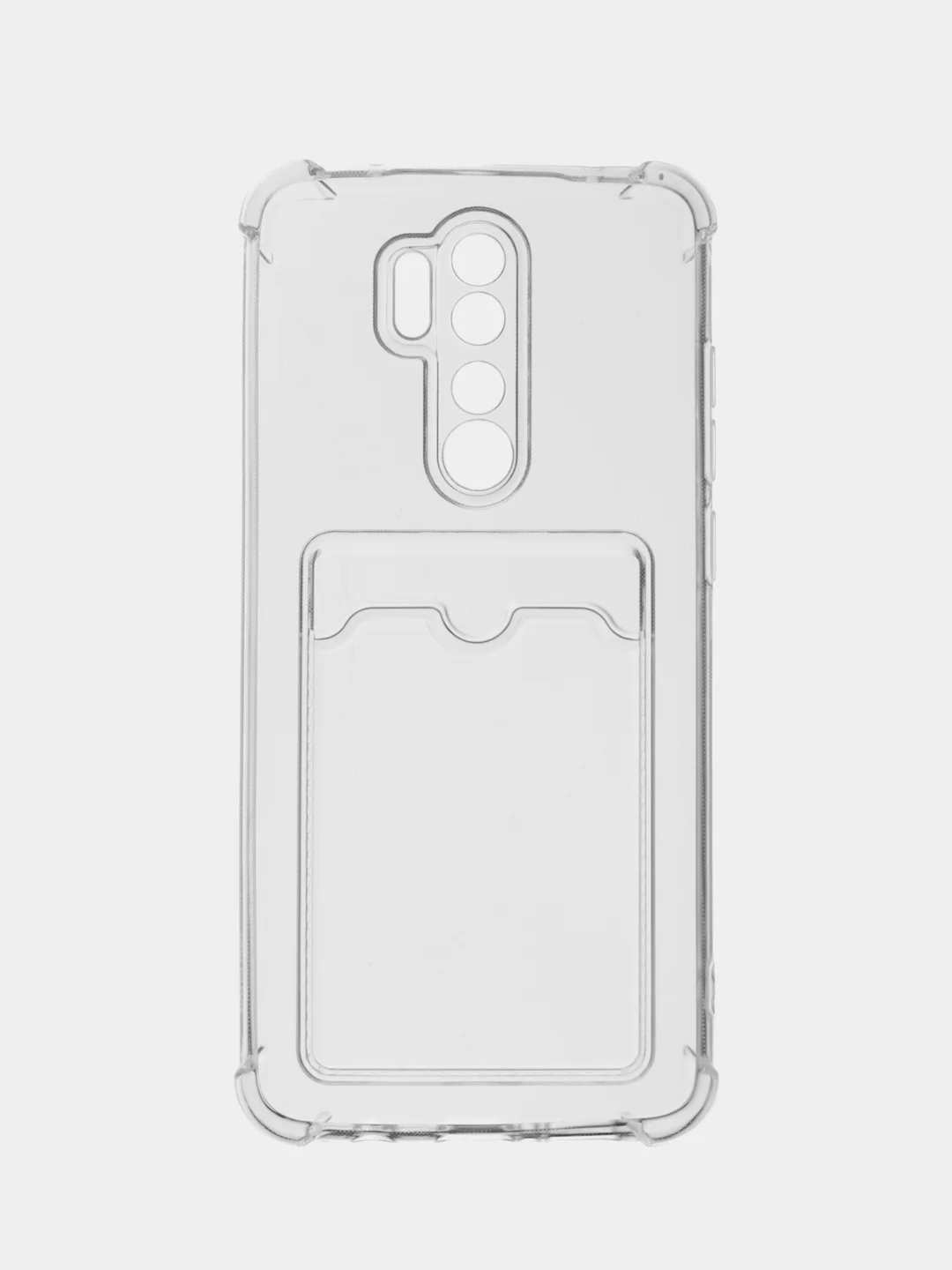 Прозрачный противоударный чехол Rosco для Xiaomi Redmi Note 8 Pro, силиконовый, с карманом для карт