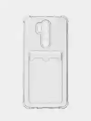 Прозрачный противоударный чехол Rosco для Xiaomi Redmi Note 8 Pro, силиконовый, с карманом для карт