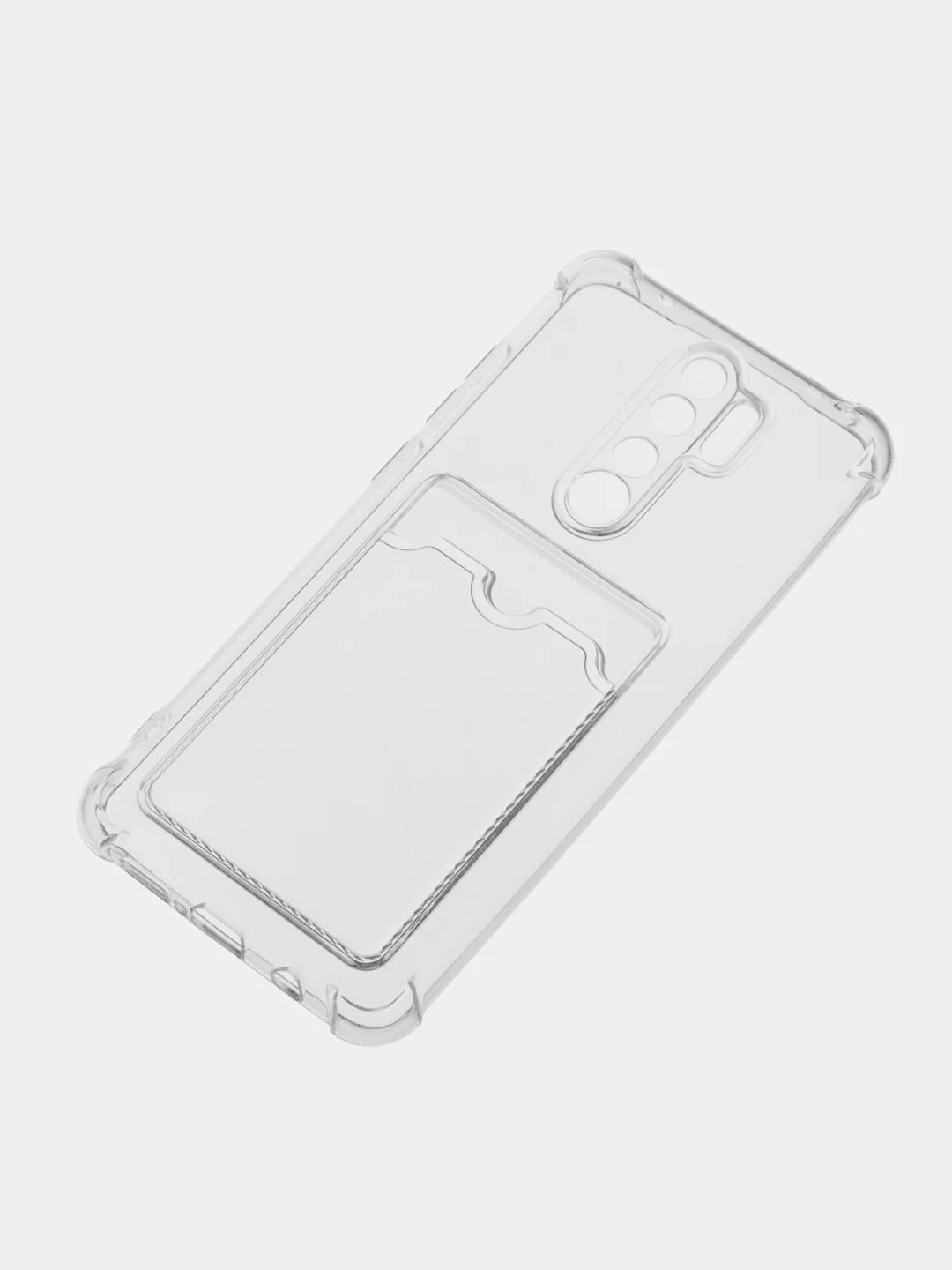 Прозрачный противоударный чехол Rosco для Xiaomi Redmi Note 8 Pro, силиконовый, с карманом для карт
